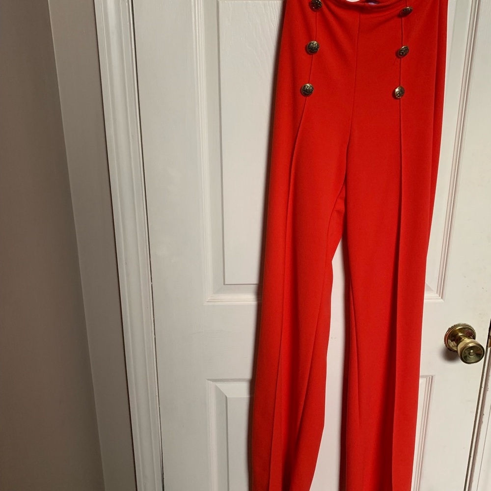 High Waist Red Pants